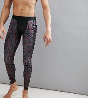 running base layer tights  all over print