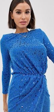 Sequin Mini Dress Cobalt Blue