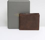 Bifold Wallet With Large Coin Pocket  Leather