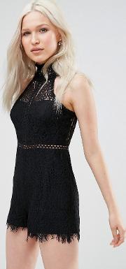 rosewater lace playsuit