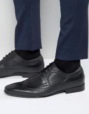 brogue wing tip shoes  black