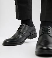 wide fit brogues in black leather
