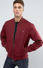 bomber jacket tramline tipped  red rosewood