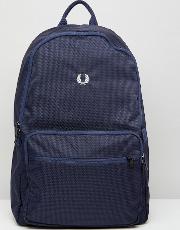 checked twill back pack in navy