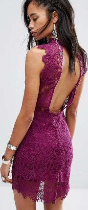 Backless Lace Bodycon Dress