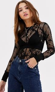 Cool With Lace Layering Top