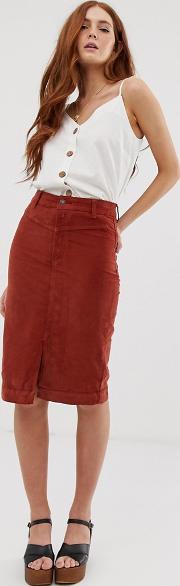 Cord Midi Skirt