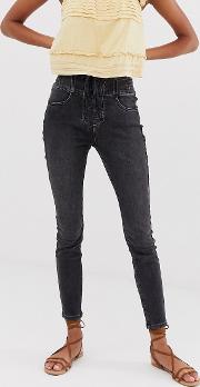 Curvy Lovers Lace Up Skinny Jeans