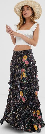 Forever Flirt Layered Floral Skirt