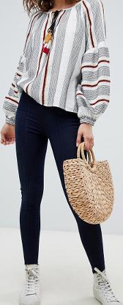 seamed pull on skinny jeans