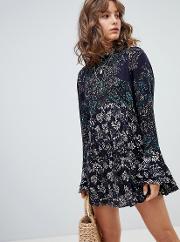 the lady luck printed tunic dress