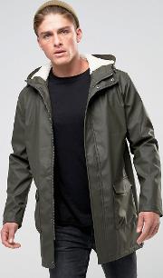 shine fishtail hooded mac with borg lining