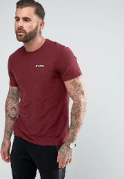 T Shirt With Small Logo In Burgundy