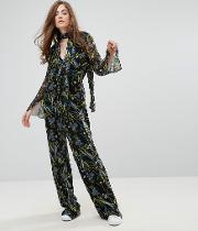 ebony floral print jumpsuit
