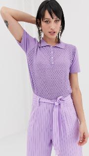 Lisah Knitted Polo Top
