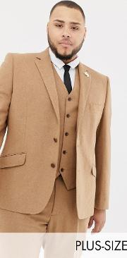 Plus Slim Fit Wool Blend Suit Jacket