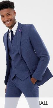 Tall Slim Fit Wool Blend Heritage Donnegal Suit Jacket