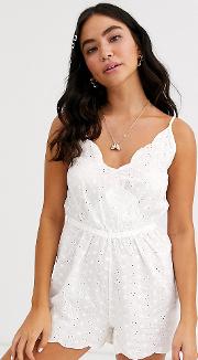 Exclusive Broderie Beach Playsuit