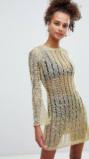 metalic jumper dress