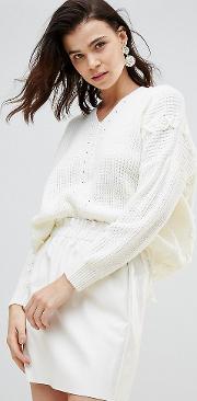 relaxed jumper with threading