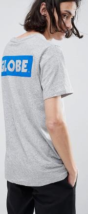 t shirt with back sticker logo print  grey