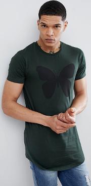 muscle t shirt in green with logo