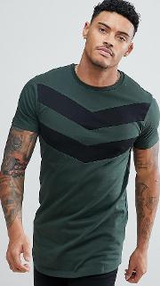 muscle t shirt in khaki with chevron print exclusive to asos