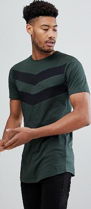 muscle t shirt in khaki with chevron print exclusive to asos