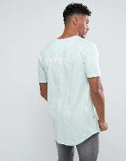 muscle t shirt in mint with back print