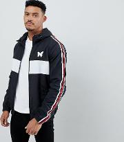 windbreaker  black with side stripe exclusive to asos