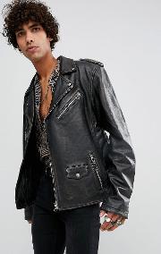 Premium Leather Jacket In Black