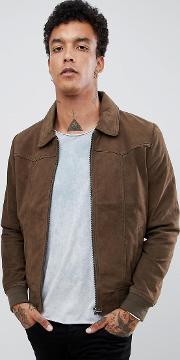 suede jacket in taupe