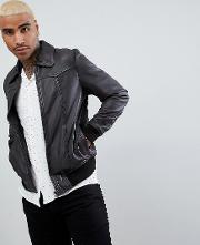 zagreb leather bomber jacket in brown