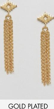 gold plated faryn fringe earrings