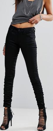 g star 5620 mid rise skinny jean with ruched ankle