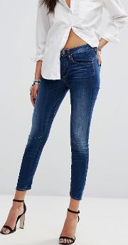 g star arc 3d mid rise skinny jean with stitch detail