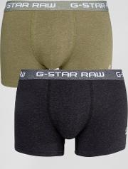 g star raw trunks in 2 pack green and black