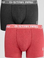 g star raw trunks in 2 pack red and black