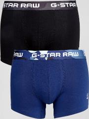 G Star Raw Trunks In 2 Pack With Camo Waist Band