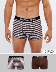 g star raw trunks in 2 pack with stripe