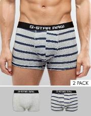 g star raw trunks in 2 pack with stripe