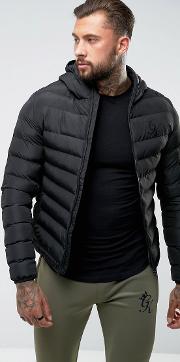 Puffer Jacket  Black With Hood