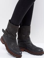 flat leather boots