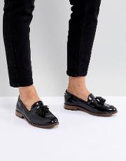 Leather Tassle Flat Shoes