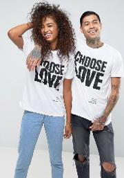 choose love t shirt in white