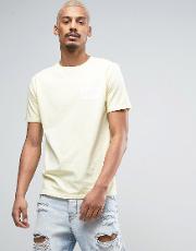 t shirt in yellow with small logo