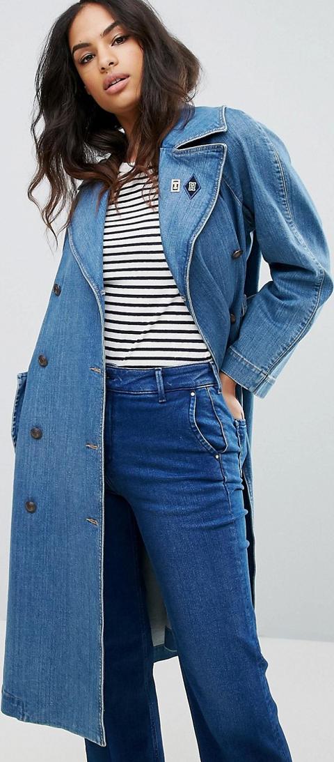 Tommy Hilfiger X Gigi Hadid Dray Denim Trench Coat