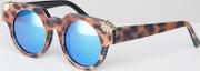 fister round sunglasses with blue mirror lens