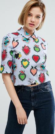 heart print shirt