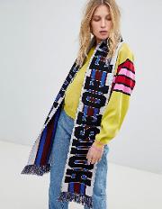 unisex striped maxi football scarf
